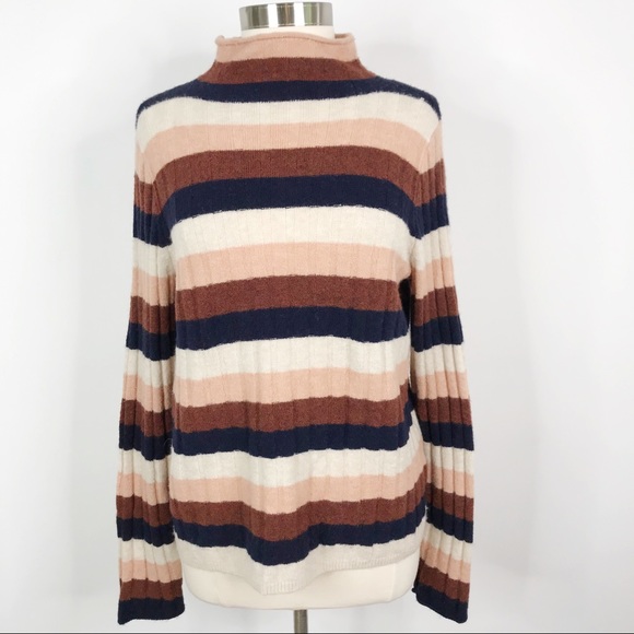 New Madewell Striped Evercrest Turtleneck Sweater - Picture 2 of 10